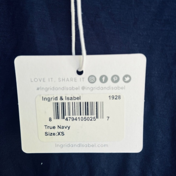 Ingrid & Isabel Pleated Stretch Sleeveless Tank Maternity XS Dress True Navy New - Picture 12 of 16